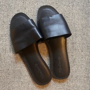 Madewell black leather slides